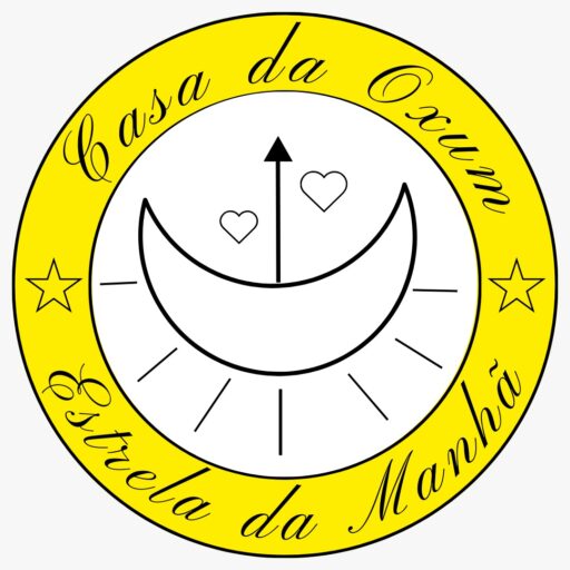 Logotipo do blog Oxum Estrela da Manhã com fundo dourado e detalhes espirituais
